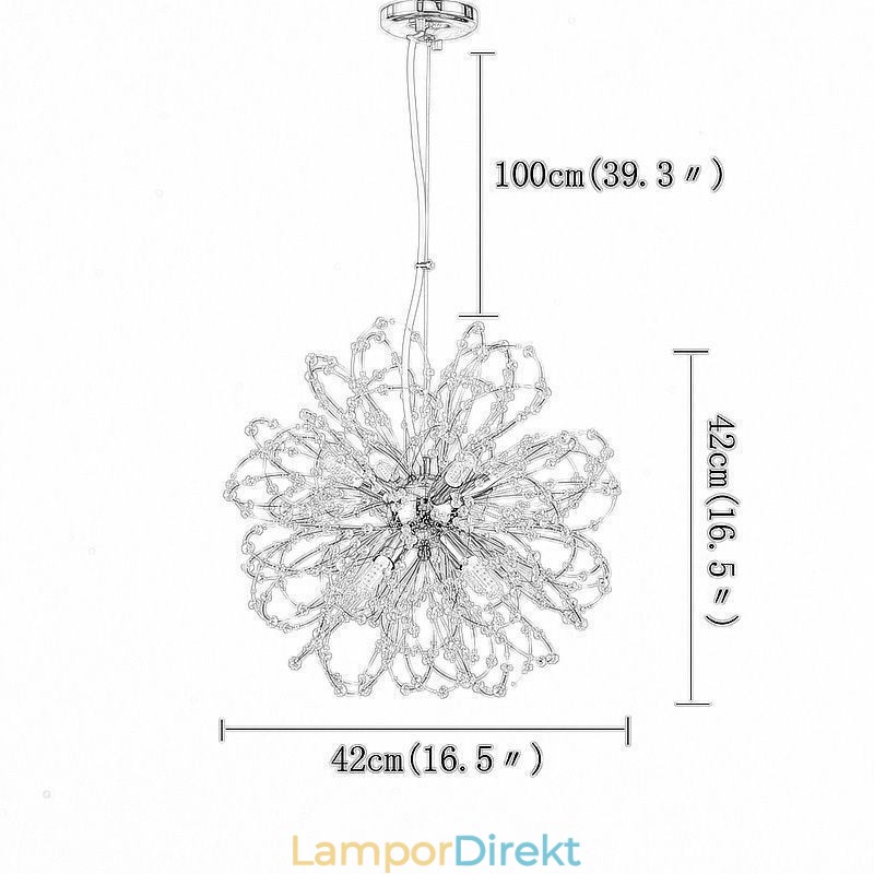 Maskros Crystal Pendel Light Elegant Ljuskrona
