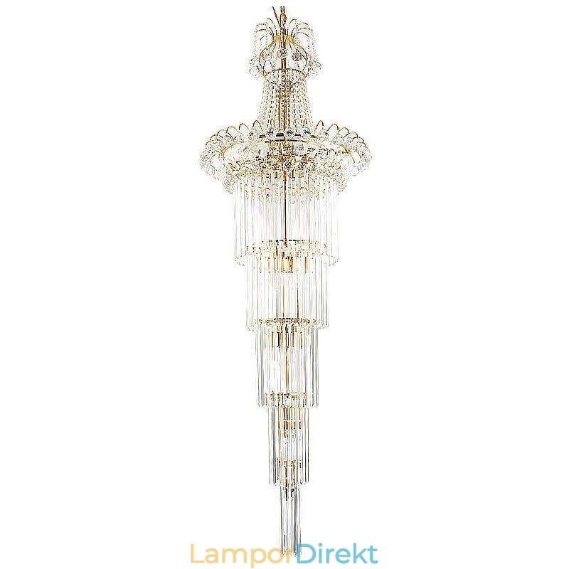 Elegant Lång Hängande Kristallkrona
