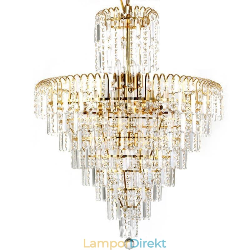 Modern Elegant Kristallhängande Ljus Konisk Ljuskrona