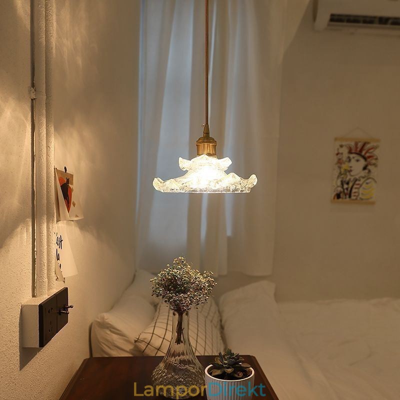 Pendellampa I Japansk Stil Lotus Pendellampa I Glas