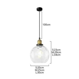 Contemporary Glass Pendel Light Runt Vatten Mönster Glas Pendel Lampa