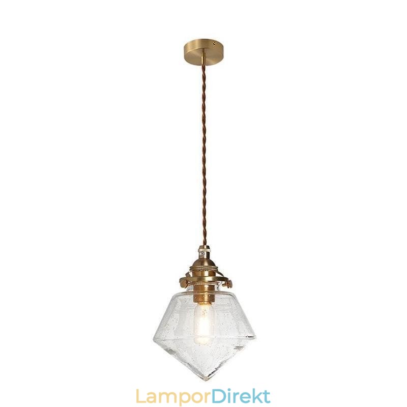 1 Ljus Diamond Glass Pendel Light Bubble Glass Light Armature