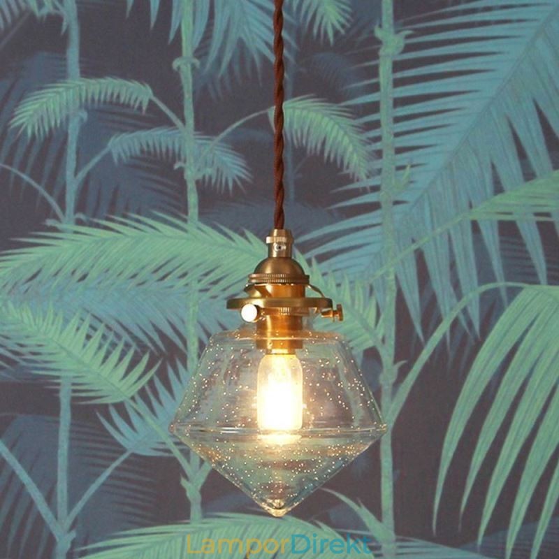 1 Ljus Diamond Glass Pendel Light Bubble Glass Light Armature