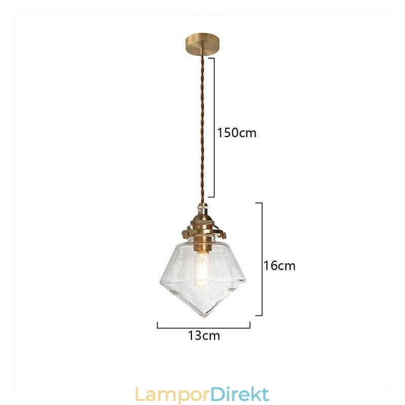 1 Ljus Diamond Glass Pendel Light Bubble Glass Light Armature