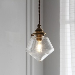 1 Ljus Diamond Glass Pendel Light Bubble Glass Light Armature
