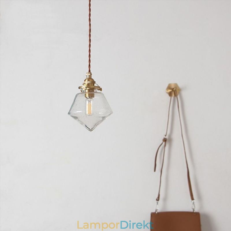 1 Ljus Diamond Glass Pendel Light Bubble Glass Light Armature