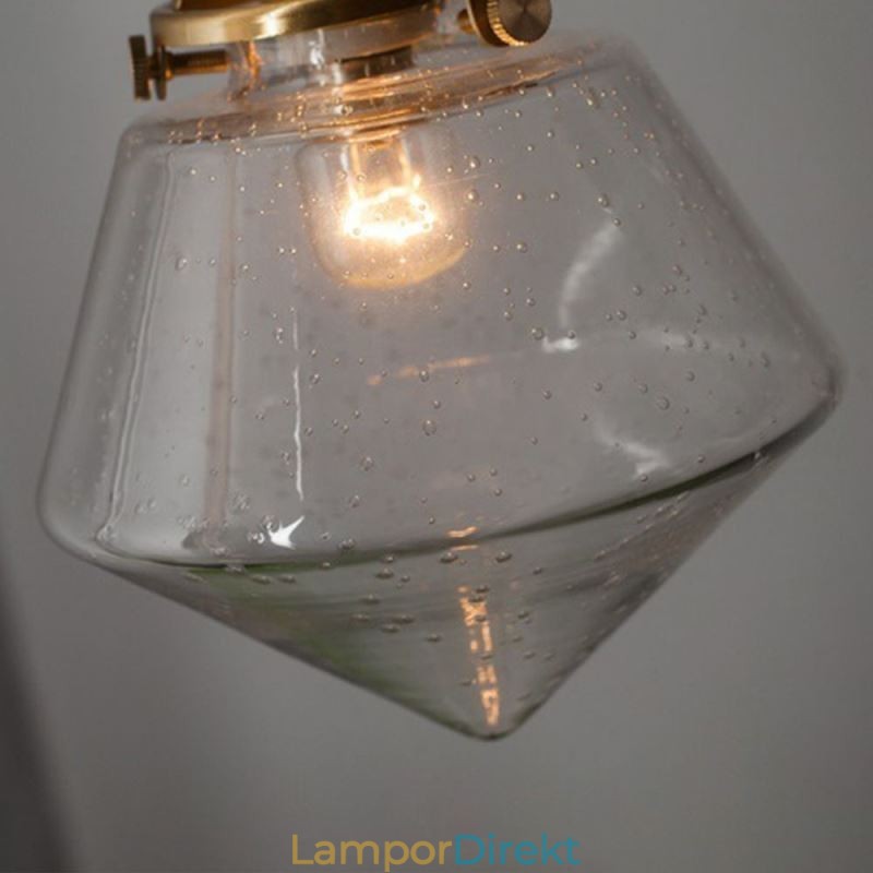 1 Ljus Diamond Glass Pendel Light Bubble Glass Light Armature