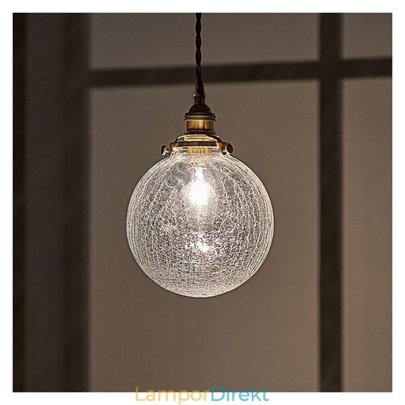 Glas Pendellampa Modern Crackle Taklampa