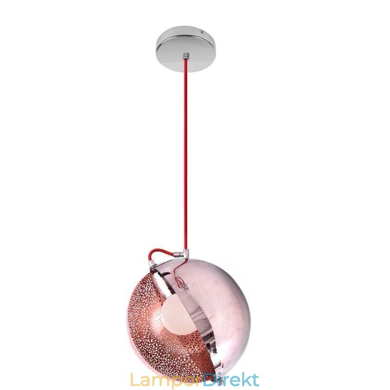 Modern Roséguld Taklampa Halvrunda Glas Lampskärm Dekorativa Ljus Café