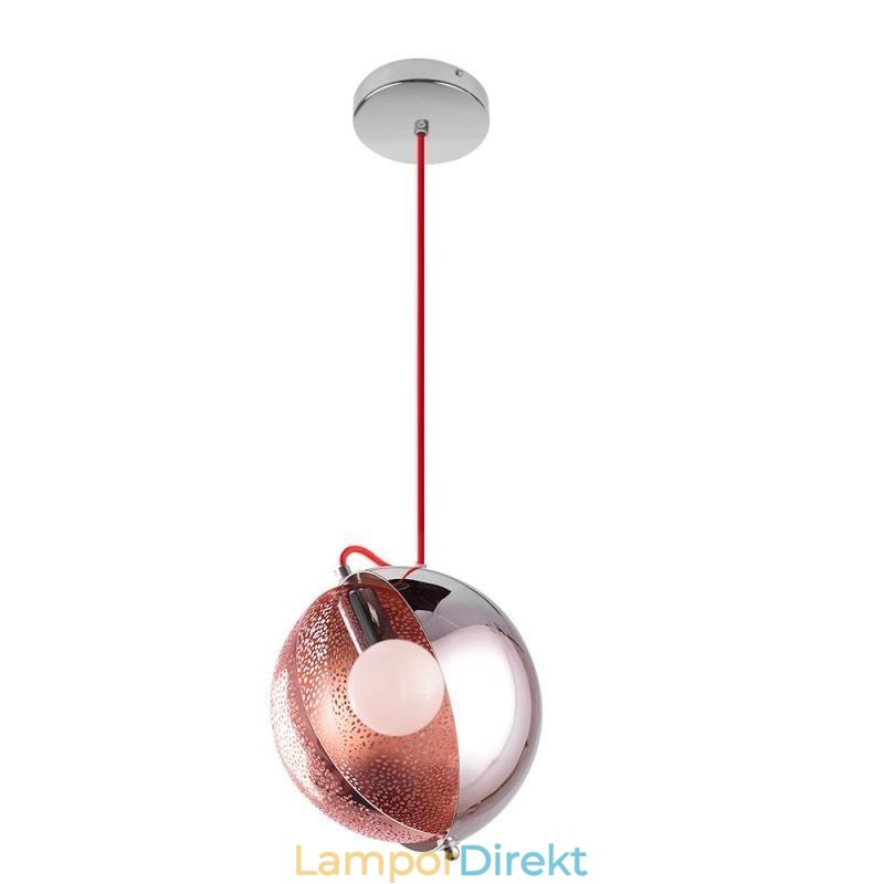 Modern Roséguld Taklampa Halvrunda Glas Lampskärm Dekorativa Ljus Café