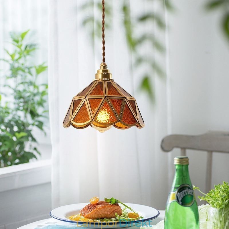 Retro Taklampa I Glas I Japansk Stil