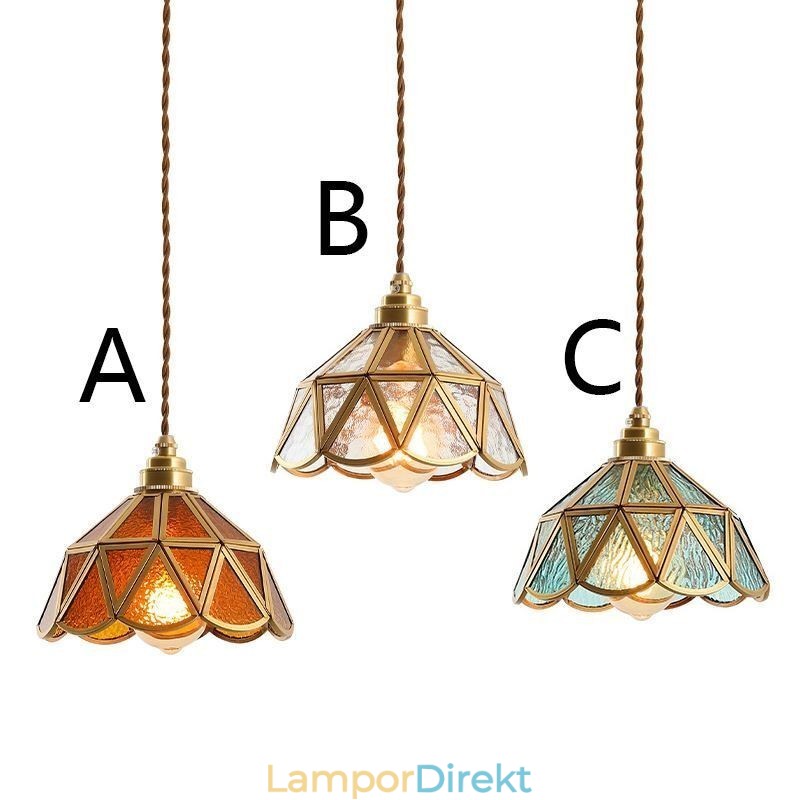 Retro Taklampa I Glas I Japansk Stil