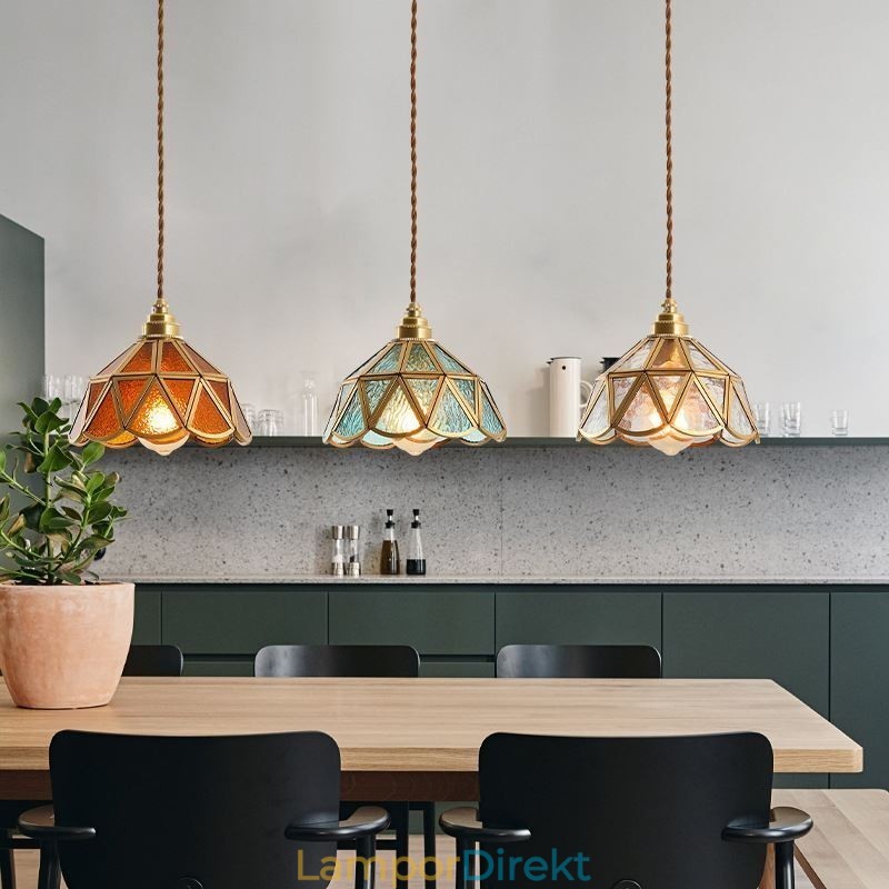 Retro Taklampa I Glas I Japansk Stil