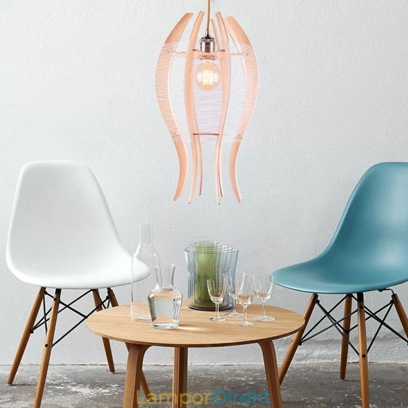 Diy Nordic Wood Fish Pendellampa