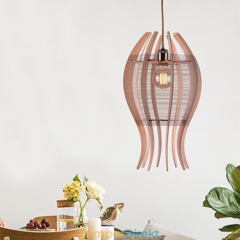 Diy Nordic Wood Fish Pendellampa