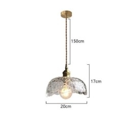 Oregelbunden Taklampa I Mässingsglas Hammarglastaklampa