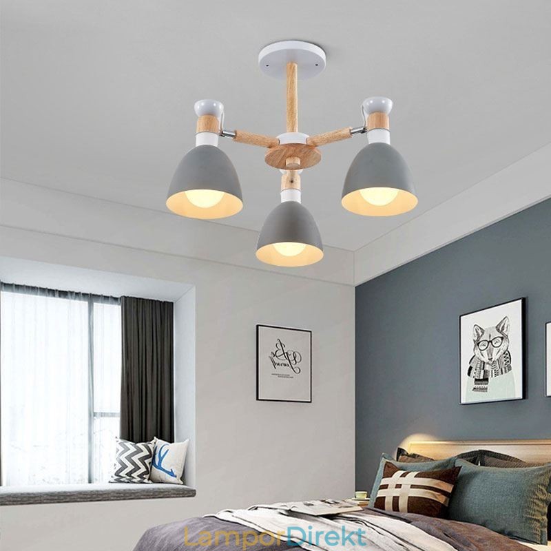 Nordic Macaron Pendelljus Creative Wood Chandelier