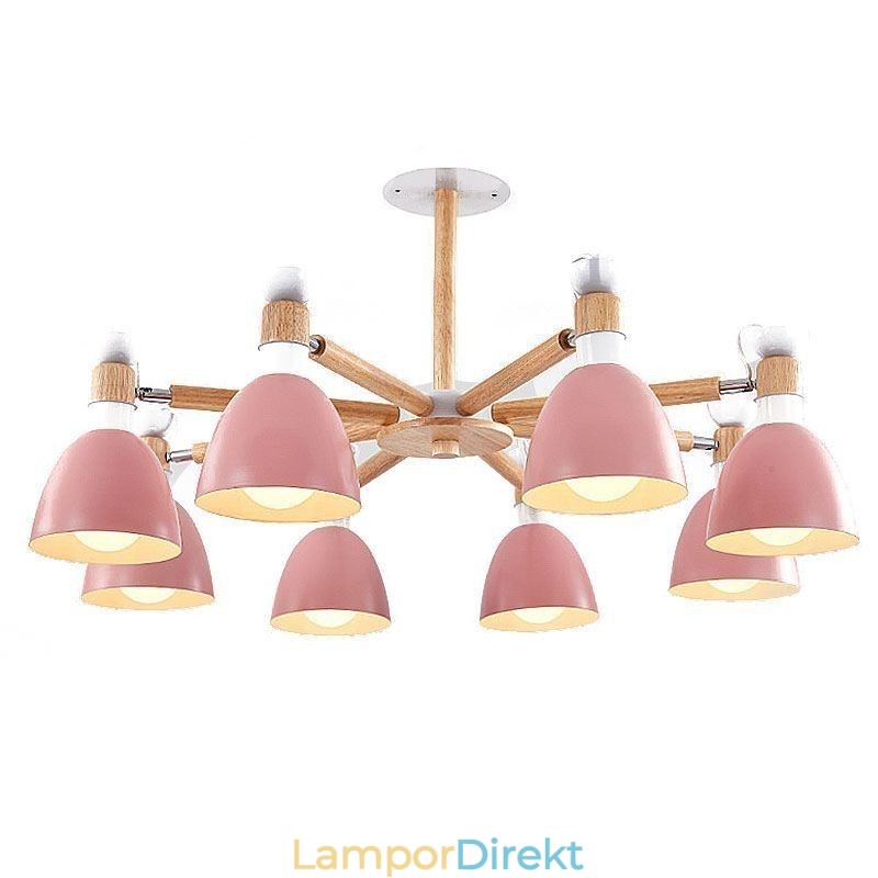 Nordic Macaron Pendelljus Creative Wood Chandelier