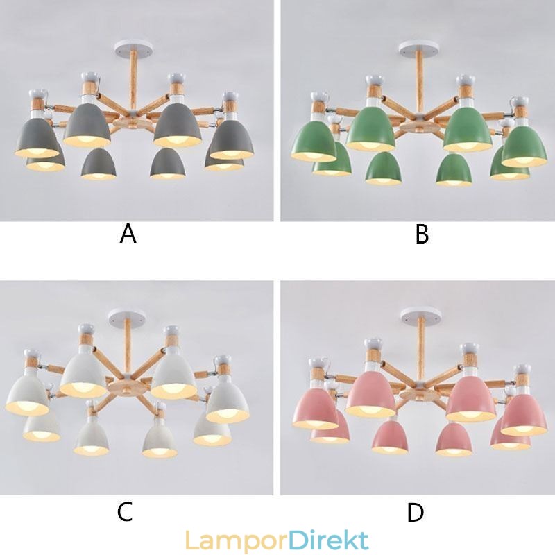 Nordic Macaron Pendelljus Creative Wood Chandelier