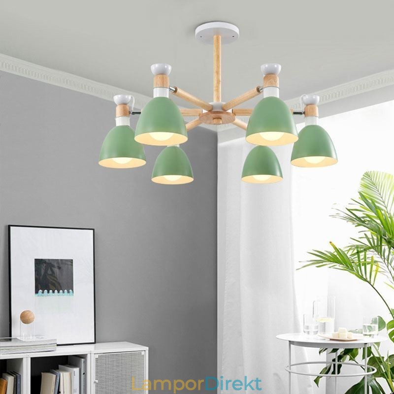 Nordic Macaron Pendelljus Creative Wood Chandelier