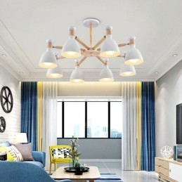 Nordic Macaron Pendelljus Creative Wood Chandelier