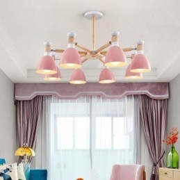 Nordic Macaron Pendelljus Creative Wood Chandelier