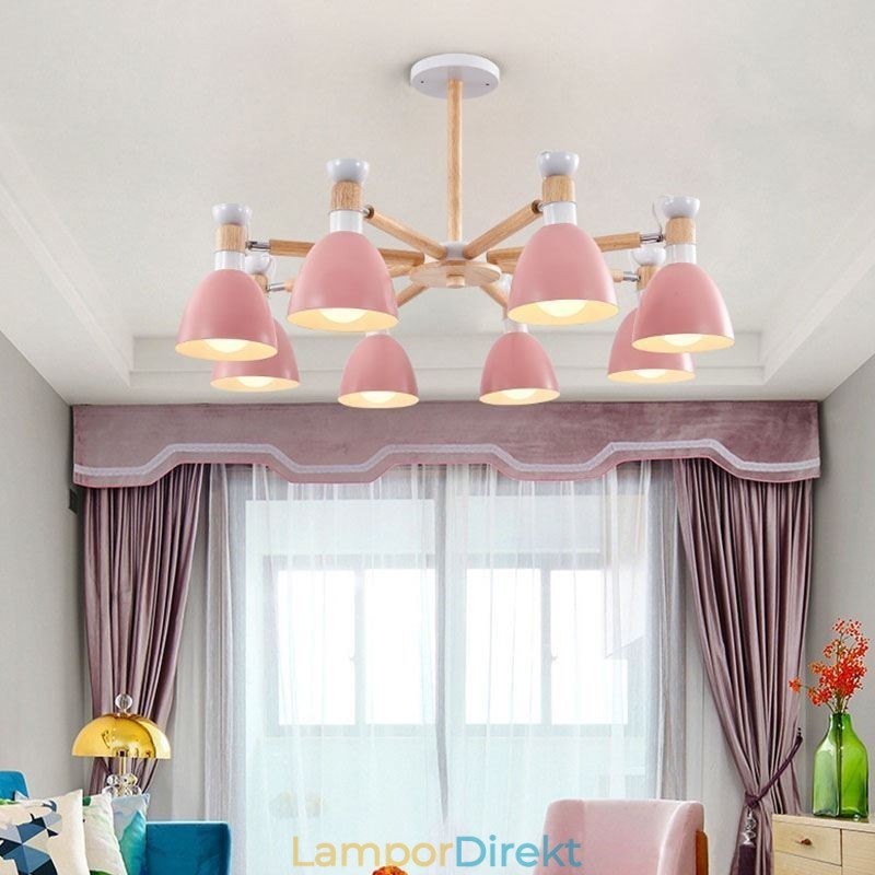 Nordic Macaron Pendelljus Creative Wood Chandelier