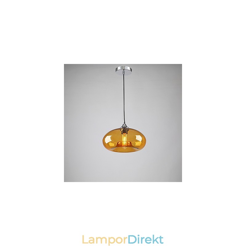 Modern Karakteristisk 1 Ljushänge Med Transparent Glasskärm