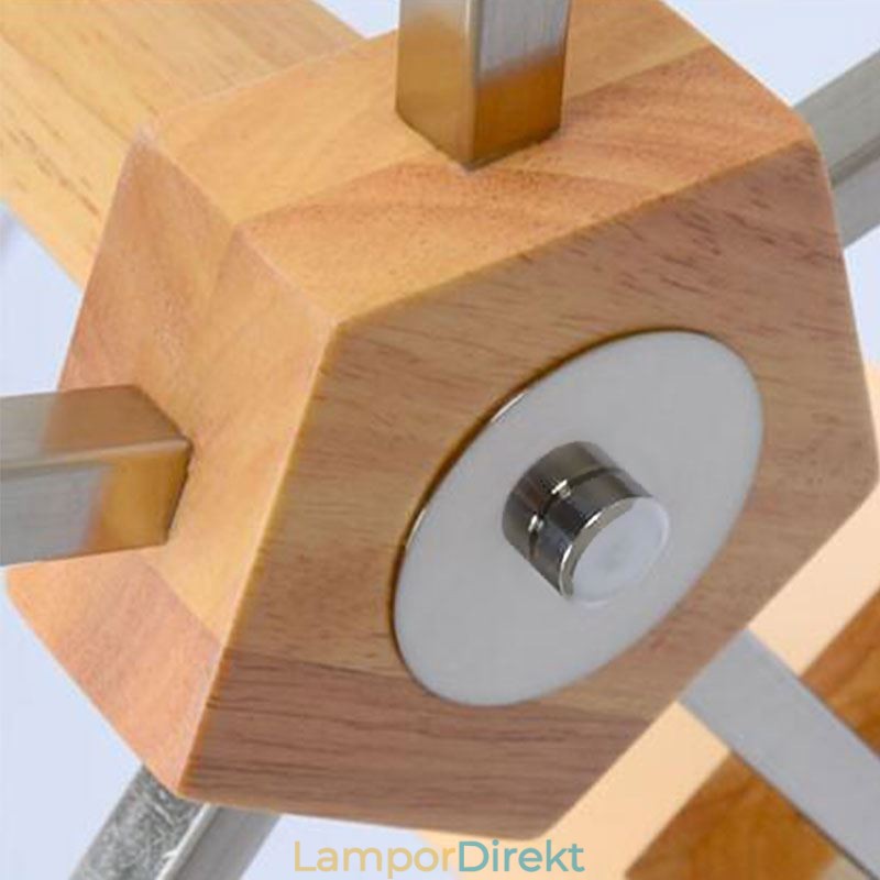 Nordic Wood Pendelljus Glas Lampskärm Ljuskrona