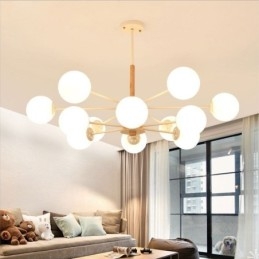 Magic Bean Pendellampa Creative Nordic Wooden Armatur