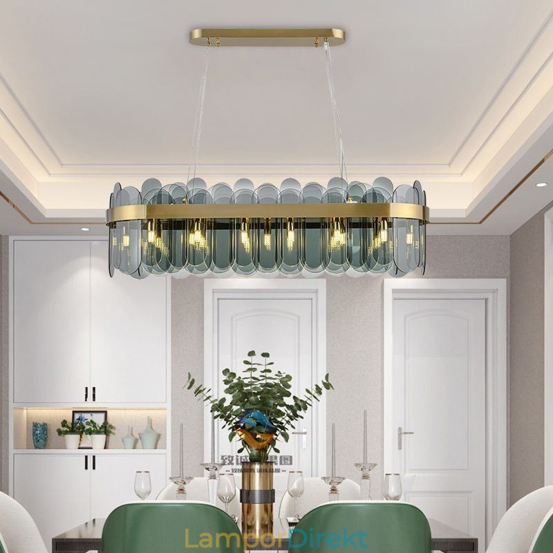 Minimalistisk Glas Taklampa Unik Färg Rektangel Takljusö