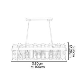 Minimalistisk Glas Taklampa Unik Färg Rektangel Takljusö