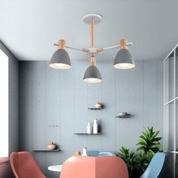 Modern Enkel Macaron Hänglampa Kreativ Träbelysning