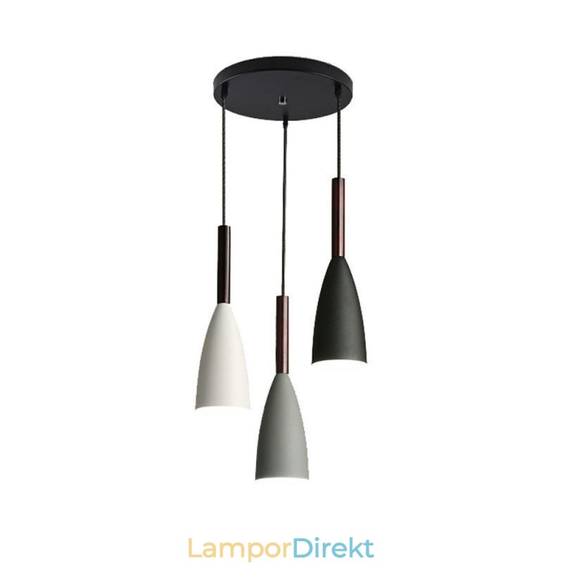Modern Enkel Taklampa Tre Ljus Kreativa Aluminium Konst Ljus Armatur Cafe