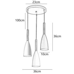 Modern Enkel Taklampa Tre Ljus Kreativa Aluminium Konst Ljus Armatur Cafe