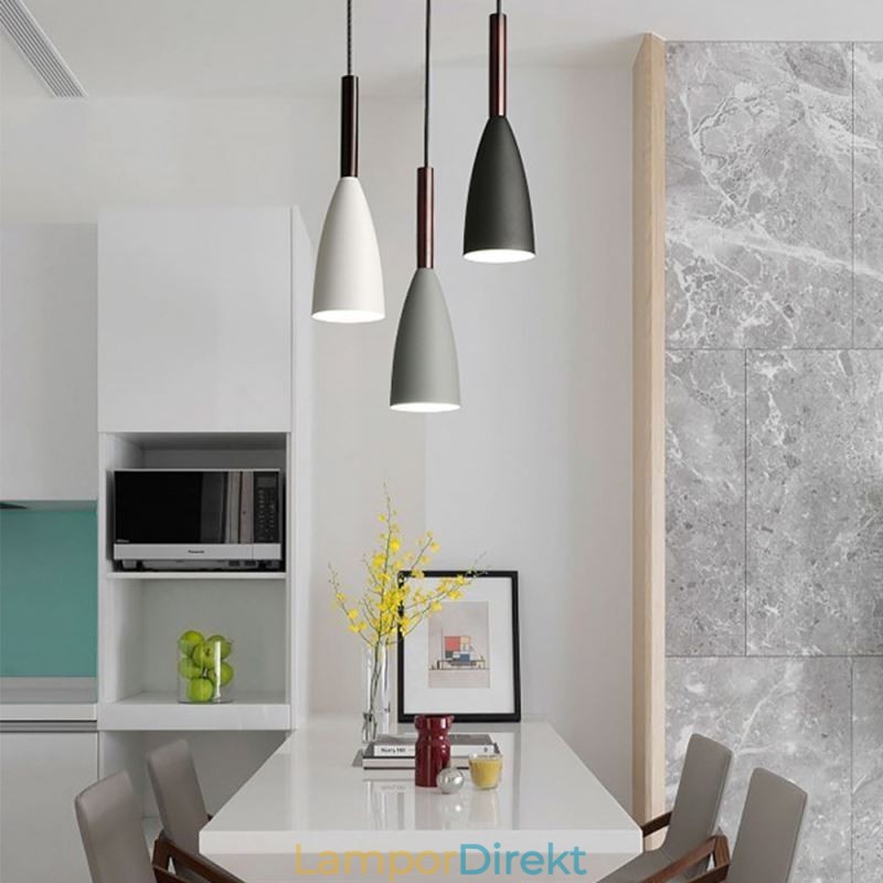 Modern Enkel Taklampa Tre Ljus Kreativa Aluminium Konst Ljus Armatur Cafe