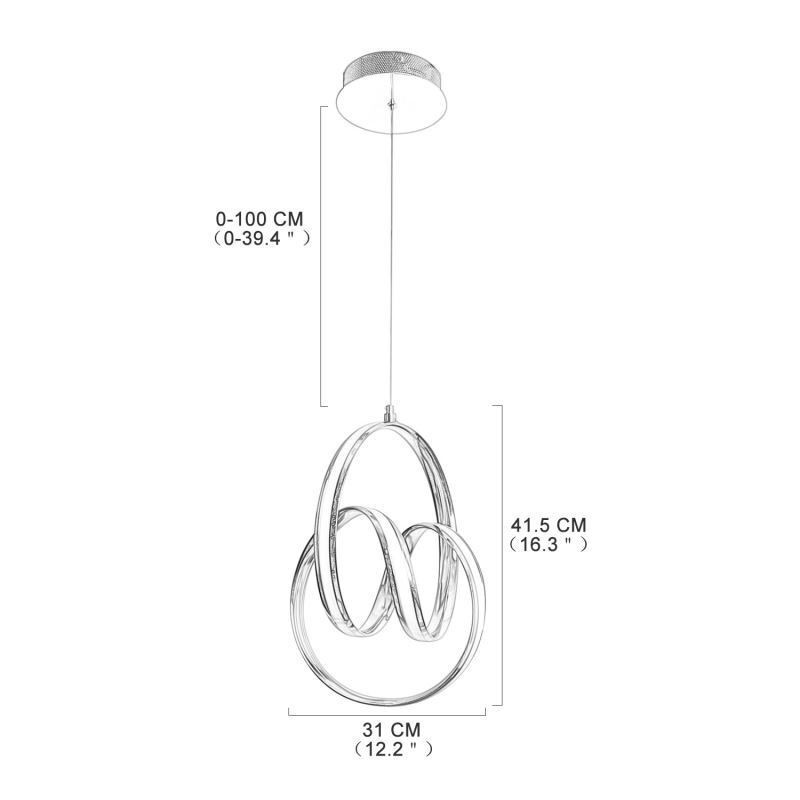 Modern Minimalistisk Pendellampa Unik Circular Twist Light Fixture Island