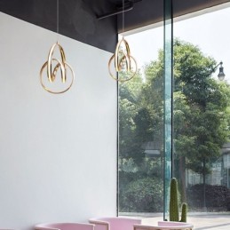 Modern Minimalistisk Pendellampa Unik Circular Twist Light Fixture Island