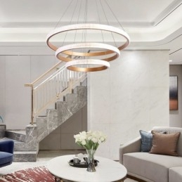 Modern Pendellampa Akryl 3 Ringar Lampa 80+60+40Cm