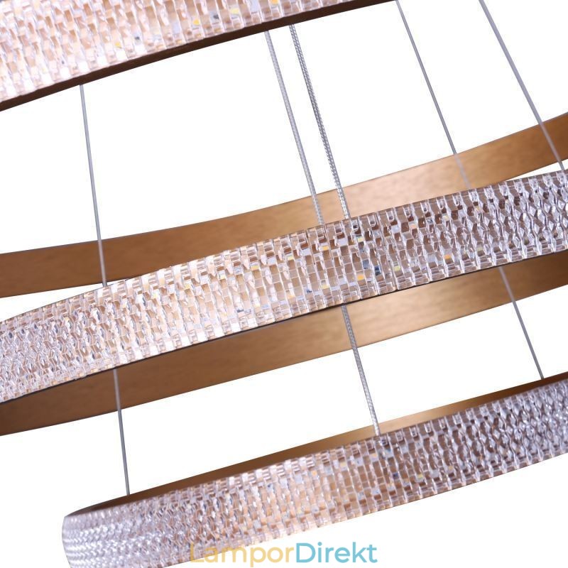 Modern Pendellampa Akryl 3 Ringar Lampa 80+60+40Cm