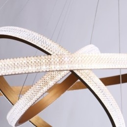 Modern Pendellampa Akryl 3 Ringar Lampa 80+60+40Cm