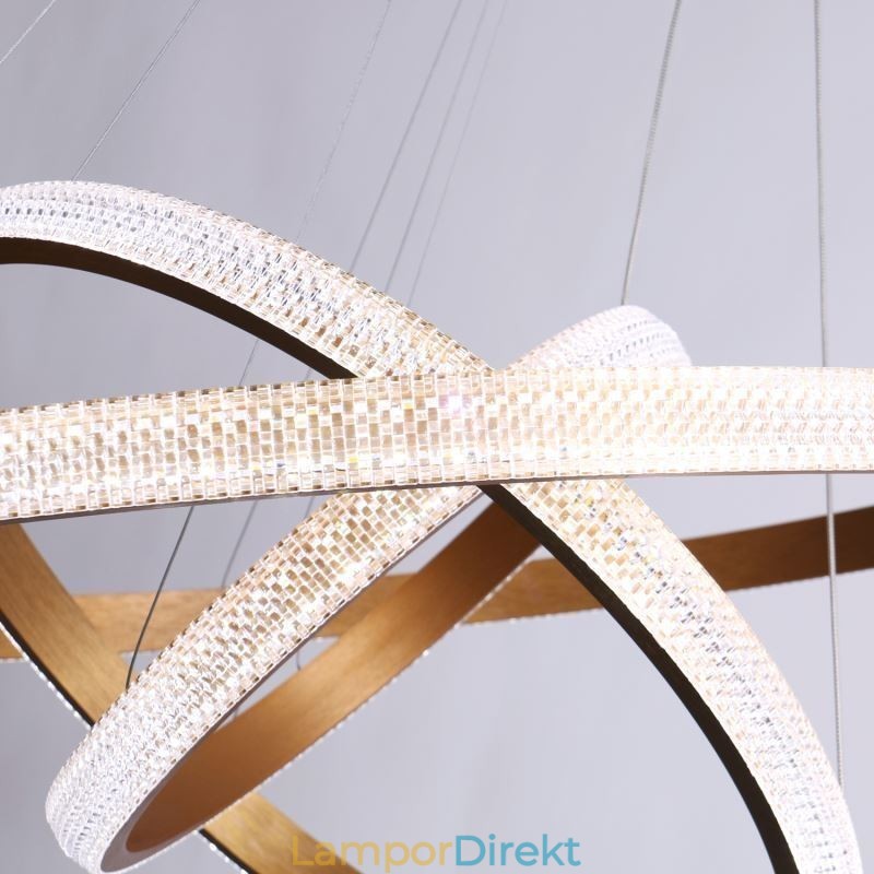Modern Pendellampa Akryl 3 Ringar Lampa 80+60+40Cm
