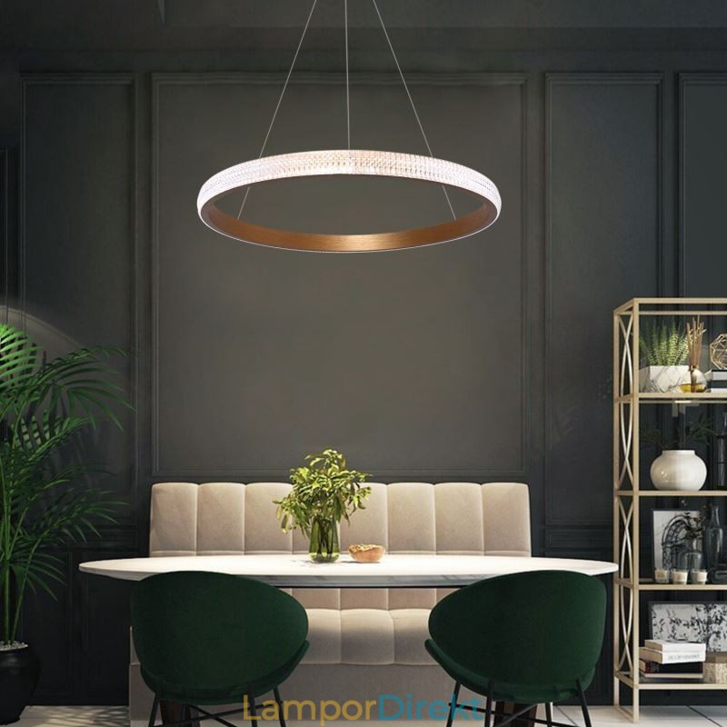 Ring Pendellampa Minimalistisk Akryl Armatur