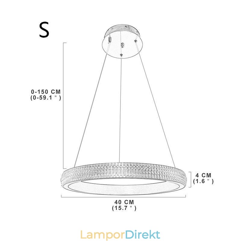 Ring Pendellampa Minimalistisk Akryl Armatur