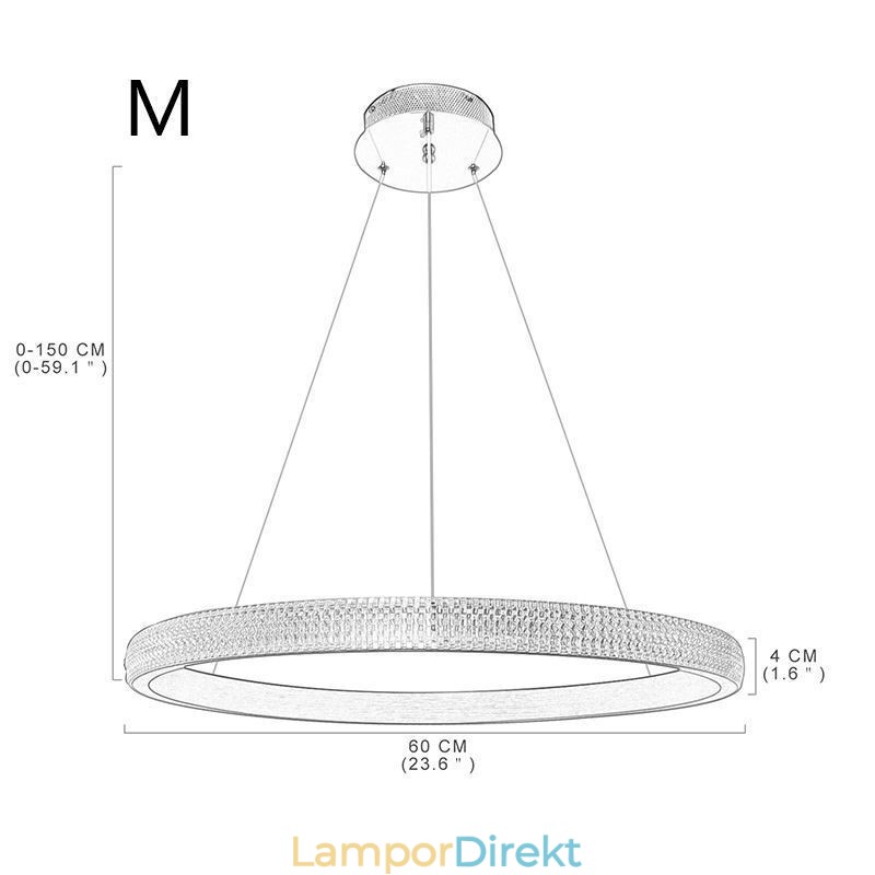 Ring Pendellampa Minimalistisk Akryl Armatur