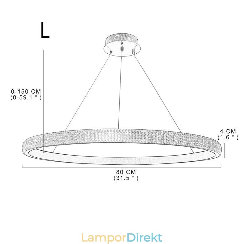 Ring Pendellampa Minimalistisk Akryl Armatur
