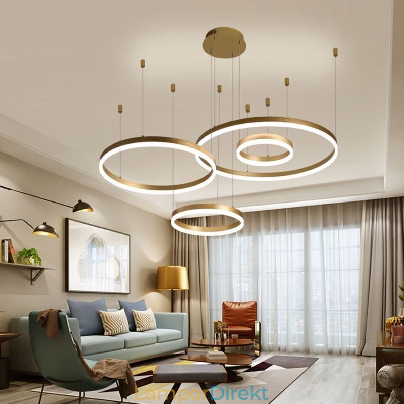 Postmodern Pendellampa Akryl Ring Form Pendellampa