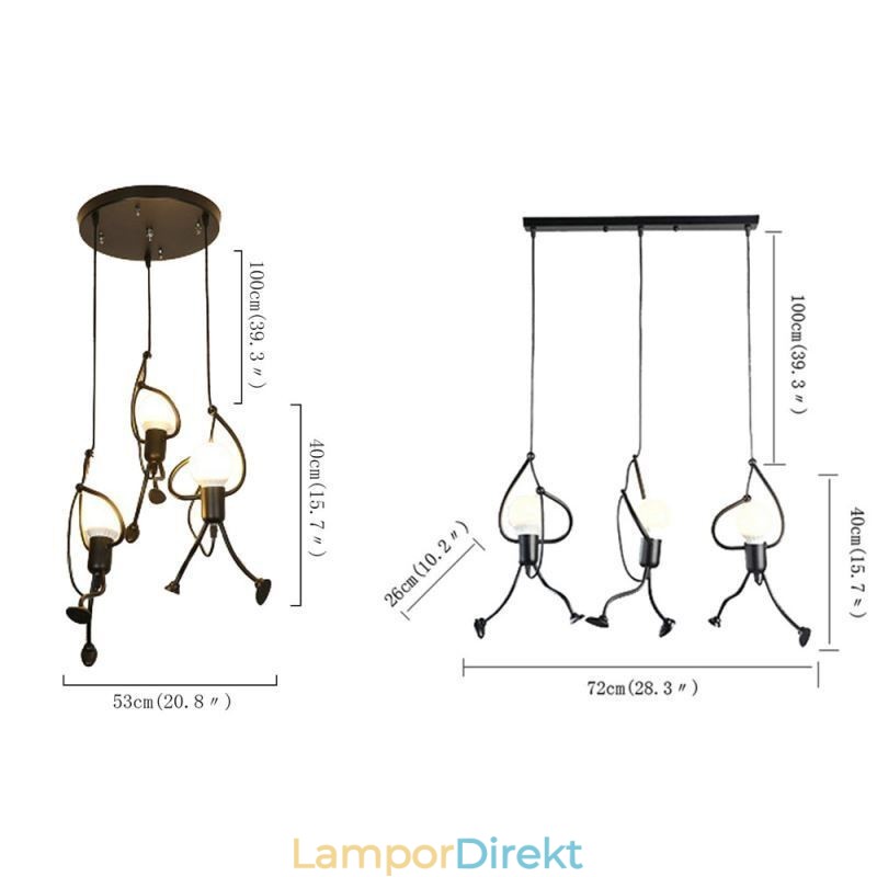 Modernt Taklampa Creative Little Man Shape Lamp Individual Home Light