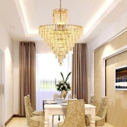 Modern Elegant Kristallhängande Ljus Konisk Ljuskrona