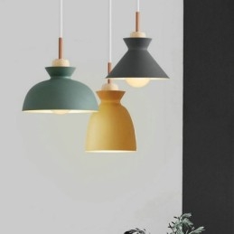 Pendellampa Nordic Metal Dome Macaron Colors Lamp Light